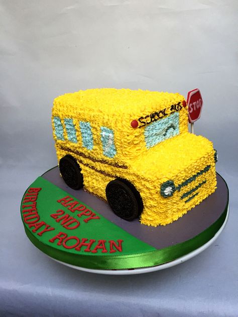 Cocomelon Bus Cake, Bus Birthday Cake, School Bus Cake, School Bus Birthday, Bus Cake, Toddler Birthday Cakes, 3rd Birthday Cakes, 2 Birthday Cake, Cake Central