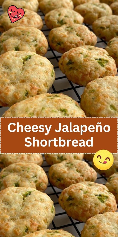 A savory, spicy twist on traditional shortbread, incorporating cheese and chopped jalapeños. It’s a unique and flavorful snack or appetizer. Savory Shortbread, Shortbread Bites, Shortbread Recipe, Lunch Appetizers, Savory Cheese, Shortbread Recipes, Easy Cheesy, Appetizer Salads, Butter Sauce