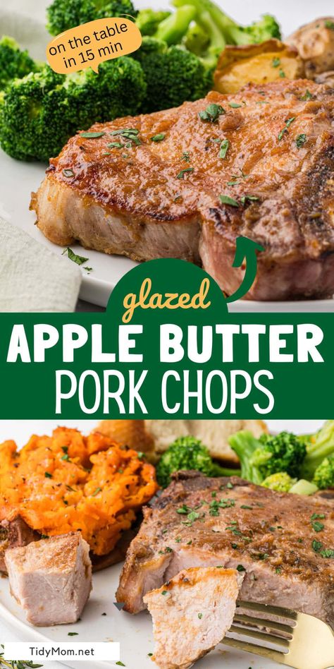 Apple Butter Pork Chops, Glazed Pork Chops Recipes, Pork Loin Ribs, Apple Pork Chops, Glazed Pork Chops, Glazed Pork, Pork Ham, Pork Glaze, Boneless Pork Chops