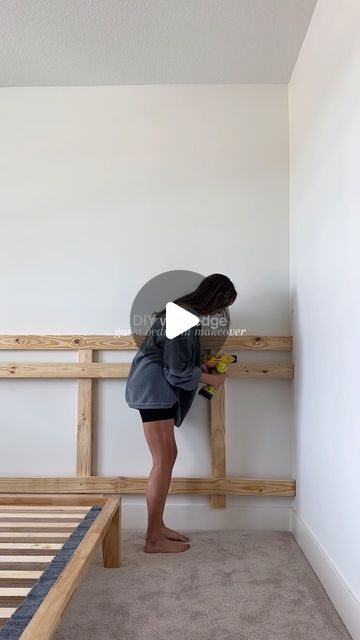 17K views · 1K likes | alaina kathleen ford | DIY & home decor on Instagram: "remember when?! 🤩 this DIY wall ledge changed the whole look of our guest bedroom and we’re one step closer to achieving that Mediterranean bedroom dream! ✨ . . . . #diy #diyprojects #bedroom #bedroommakeover #hometakestime #makehomematter #hunkerhome #doingneutralright #interiormilk #minimalarchive  #softminimalism #inspiremeneutral #designsponge #makemyhome #mybeautifulsimplicity #apartmenttherapy #minimalhouse #decorinspo #interior123 #dream_interiors #myinspiredhouse #homebeautiful #bhghome #mydomaine #theeverygirlathome #houseandhome #mylovelyneutrals #mediterraneanhome" Headboard Shelf Diy, Bedroom Ledge Wall, Diy Modern Headboard Ideas, Ledge Wall Bedroom, Wall Headboard Ideas Diy Master Bedrooms, Back Wall Bedroom Ideas, Bed Without Headboard Ideas, Small Master Bedrooms Decor Ideas, Making A Bed Like A Designer