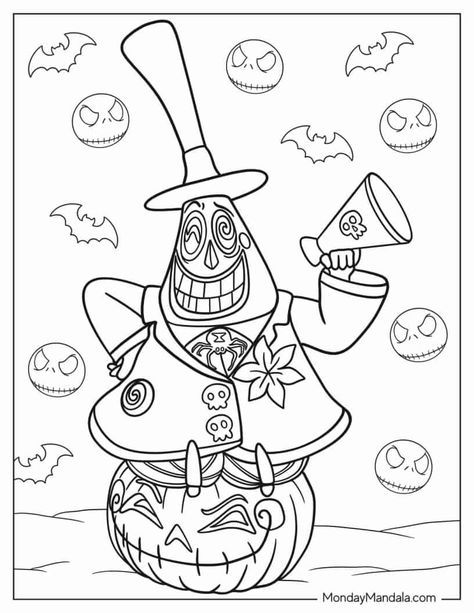 Nightmare Before Christmas Coloring Page Free Printable, Tim Burton Coloring Pages, Boogeyman Nightmare Before Christmas, Nightmare Before Christmas Coloring Page, Christmas Coloring Pages Free, Boy Coloring Pages, Scary Coloring Pages, Halloween Colouring, Personalized Coloring Book