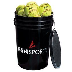 BSN SPORTS Bucket w/2 dz 11" Softballs (EA)  Bucket w/ 11" softballs Clemson Baseball, Baseball Buckets, Slow Pitch Softball, Sports Games For Kids, Twins Baseball, Best Home Gym Equipment, Baseball Training, Baseball Gear, Home Gym Equipment