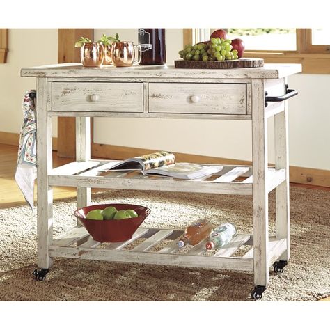 Bryn Kitchen Cart Small Butcher Block Island, Kitchen Sink Layout, Diy Kitchen Cart, White Kitchen Cart, Furniture Kitchen Island, Island Cart, Kitchen Island Cart, Charming Kitchen, Tidy Kitchen