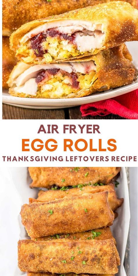 Egg Rolls In Air Fryer, Up Hairstyles For Long Hair, Pin Up Hairstyles, Thanksgiving Leftover, Thanksgiving Leftover Recipes, Leftover Cranberry Sauce, Sweet Potato Pancakes, Egg Roll Recipes, Thanksgiving Leftovers