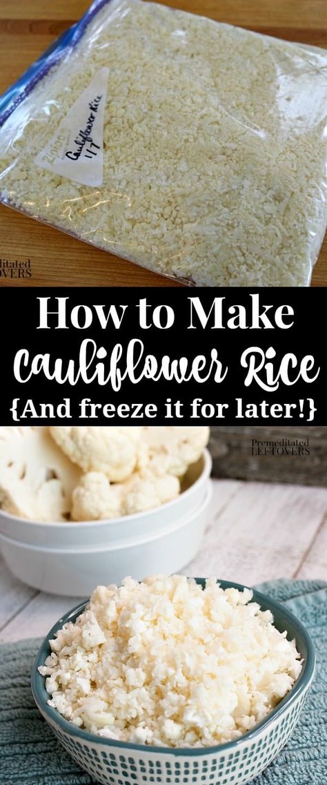 Frozen Cauliflower Rice Recipes, Riced Califlower Recipes, Freeze Cauliflower, Cook Cauliflower, Make Cauliflower Rice, Rice Cauliflower, How To Cook Cauliflower, Low Carb Rice, Frozen Cauliflower