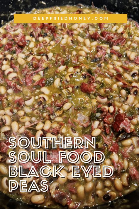 Southern Black Eyed Peas • deepfriedhoney Black Eyed Peas And Ground Beef, Instant Pot Southern Black Eyed Peas, Black Eyed Peas With Salt Pork, Black Eyed Peas And Neck Bones, Paula Deen Black Eyed Peas Recipe, Southern Black Eyed Peas Crock Pot, Black Eye Peas With Smoked Turkey, Soul Food Black Eyed Peas, Crock Pot Black Eyed Peas Southern Style