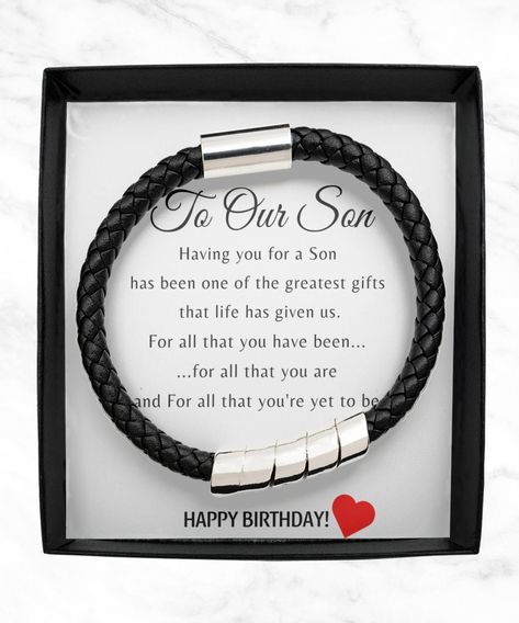 Son birthday Gift, Son Poem Card, Adult son Birthday Gift, Birthday Gift Box For Son, Special Son’s Birthday, To Our Son happy birthday! Son Happy Birthday, Son Poems, Son Birthday, Son Bracelet, Motivational Message, Happy 21st Birthday, Motivational Messages, Men's Bracelet, Sons Birthday