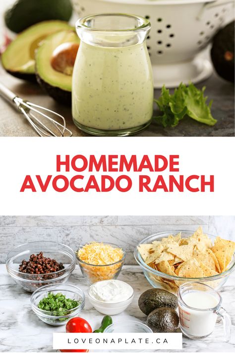 Rich and Creamy Avocado Ranch Dressing ready in just 5 minutes. Ripe avocado, ranch seasoning, sour cream and buttermilk. Recipes With Ranch Packet, Homemade Healthy Ranch Dressing, Creamy Avocado Ranch Dressing, Avocado Ranch Dressing, Ranch Packet, Avocado Ranch, Ranch Recipe, Homemade Salad Dressing, Ranch Seasoning