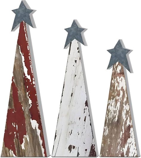 Amazon.com: Soaoo 3 Pcs Wooden Christmas Trees Tabletop Decoration Standing Rustic Wooden Christmas Tree with Star Xmas Freestanding Centerpieces Decor Farmhouse Wood Decor for Table Home Decor : Home & Kitchen Farmhouse Wood Decor, Decor For Table, Centerpieces Rustic, Xmas Centerpieces, Wooden Christmas Tree Decorations, Table Home Decor, Table Farmhouse, Wooden Christmas Tree, Trees Christmas