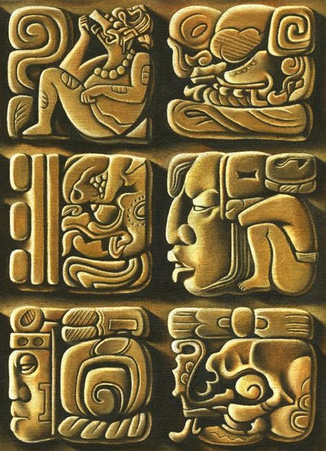 Mayan Glyphs, Aztec Artwork, Mayan Tattoos, Ancient Mexico, Inca Tattoo, American Indian Tattoos, Mayan Symbols, Maya Art, Mayan Calendar