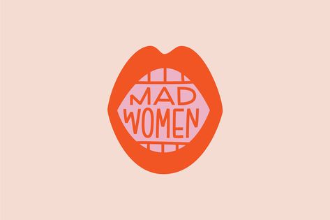 Mad Women, Collage Board, Cherry Bomb, Pink And Red, Brand Identity Design, Identity Design, Logo Inspiration, Graphic Design Illustration, Wall Collage