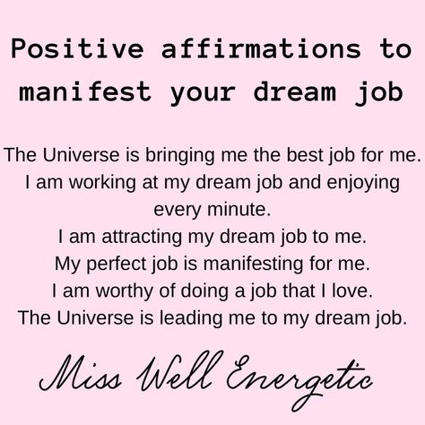 Money Affirmations Manifest Dream Job Affirmation, Manifestation For A Job, Get The Job Manifestation, How To Manifest Dream Job, Affirmations Job Offer, Good Job Manifestation, Manifestation Dream Job, Work From Home Manifestation, Manifesting A New Job