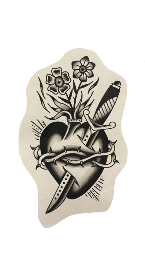 Trad Sacred Heart, Trad Heart Tattoo, Sacred Heart Traditional Tattoo, Sacred Heart Tattoo Traditional, Traditional Sacred Heart Tattoo, Old School Heart Tattoo, Traditional Tattoo Heart, Heart Traditional Tattoo, Old School Heart