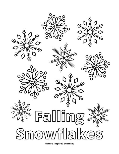 Snowflake Coloring Pages Perfect for Winter - Nature Inspired Learning Kindergarten Coloring Sheets, Making Paper Snowflakes, Homeschool Christmas, Snowflake Coloring Pages, Snowflake Pictures, Snowflakes Drawing, Christmas Arts, Snowflake Cutouts, Snowflake Template