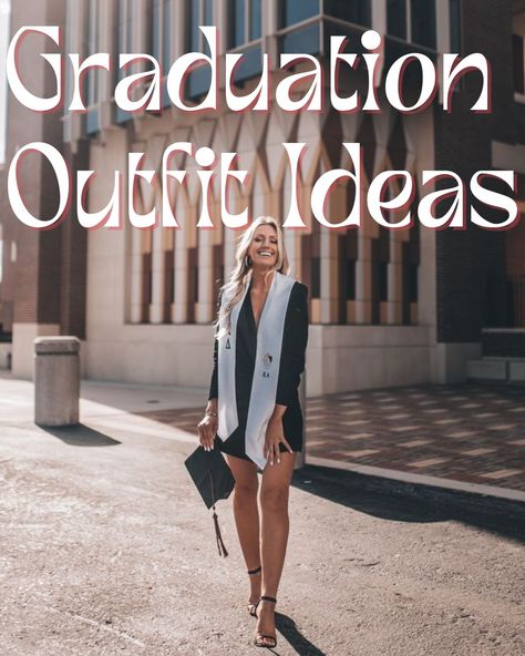 Graduation Wear Outfit Ideas, 2023 Graduation Dress Ideas, What To Wear On Graduation Day, Graduation Outfit Ideas Graduate School, Graduation Celebration Outfit, Graduation Outfit Masters Degree, Collage Graduation Outfit, Outfits To Wear Under Graduation Gown, Dresses Graduation University