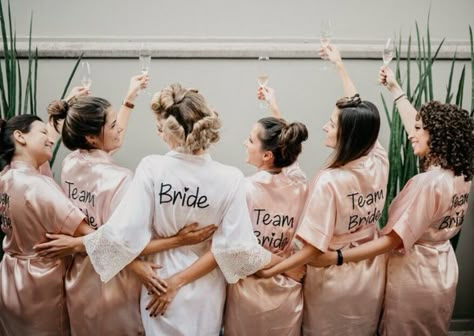 Bride And Bridesmaid Pictures, Bachelorette Party Photo, Bridal Party Photography, French Fishtail, Bridesmaid Pictures, Bridesmaid Updo, Bridesmaid Photoshoot, Bridal Party Getting Ready, Wedding Portrait Poses