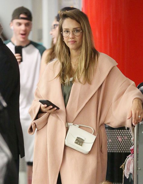 Jessica Alba Bags, Furla Bag Outfit, Cash Warren, Furla Bag, Neutral Bag, Third Child, Celeb Fashion, Bags Game, Furla Bags