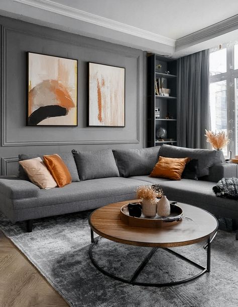 Light And Airy Living Room Grey Couches, How To Style Grey Couch, Gray Leather Couch Living Room Ideas, Living Room Designs With Grey Couch, Light Grey Living Room Ideas, Charcoal Grey Couch Living Room Decor, Grey Living Room With Color, Grey Couch Styling, Living Room Gray Couch