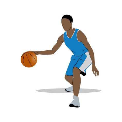 Abstract basketball player dribbling with ball on a white background. Vector illustration. Basketball Dribble, Bola Basket, Basketball Player, Basketball Players, Vector Art, White Background, Vector Illustration, Basketball, For Free