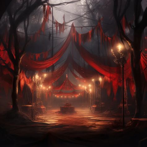 a spooky carnival in a forest - Subscribe to our newsletter for daily generative AI art content. #aiartcommunity #MidJourney #nft #AI #art #painting #nftartist #AIartgallery #DigitalArt #artwork #AIart #generativeart #GenerativeAI #artwork #artist #artistsofinstagram Spooky Carnival, Carnival Fantasy, Creepy Circus, Art Content, Circus Aesthetic, Creepy Carnival, Halloween Circus, Carnival Art, Dark Circus