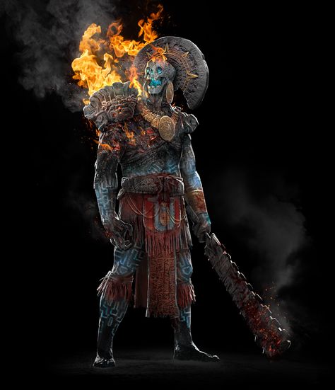 Aztec Oc, Aztec Mummy, Aztec City, Fire Mage, Aztec Artwork, Mexican Culture Art, Character Design Challenge, Aztec Culture, Aztec Warrior