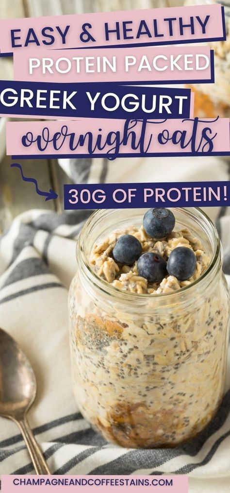 Greek Yogurt Overnight Oats, Overnight Oats Greek Yogurt, Greek Yogurt Recipes Breakfast, Yogurt Recipes Breakfast, Yogurt Overnight Oats, Low Calorie Overnight Oats, Best Greek Yogurt, Low Carb Greek Yogurt, Oats In A Jar