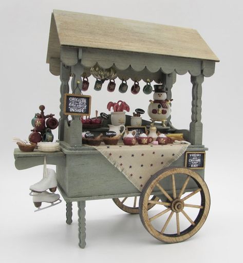 Dollhouse Cabinet, Miniature Jewelry, Ice Cream Stand, Market Stands, Food Cart Design, Kids Indoor Playground, Soft Chocolate Chip Cookies, Candy Cart, Cardboard House