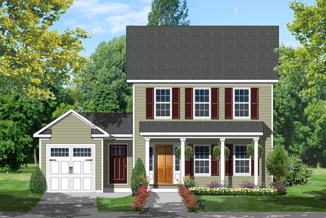 The friend’s entry is a welcome addition to floor plans. Small Colonial House, Colonial House Floor Plans, Colonial Floor Plans, Small Colonial, House Plans Colonial, American Foursquare, Colonial Style House, Colonial Style House Plans, House Flipping