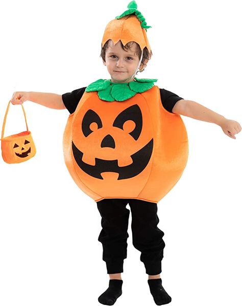 Halloween Couture, Kids Pumpkin Costume, Calabaza Halloween, Pumpkin Basket, Pumpkin Halloween Costume, Unique Halloween Costumes, Halloween Inflatables, Halloween Costume Contest, Toy Basket