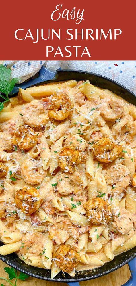 Cajun Shrimp Pasta Cajun Pasta Recipes, Shrimp Pasta Recipes Easy, Cajun Shrimp Pasta, Creamy Pasta Dishes, Shrimp Recipes For Dinner, Salad Pasta, Cajun Shrimp, Shrimp Recipes Easy, Pasta Dinners