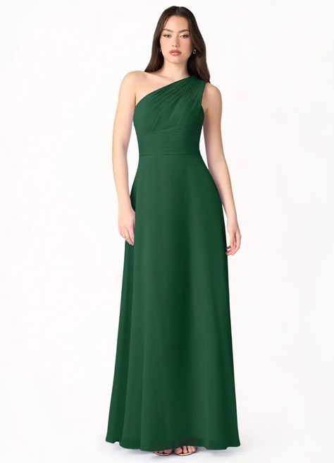 Lara Emerald Green One Shoulder Maxi Dress Atelier Dresses | Azazie Emerald Green Maxi Dress, Emerald Green Formal Dress, Atelier Dress, Green Formal Dresses, One Shoulder Maxi Dress, Green Maxi Dress, Party Frocks, Anniversary Dinner, Cute Prom Dresses