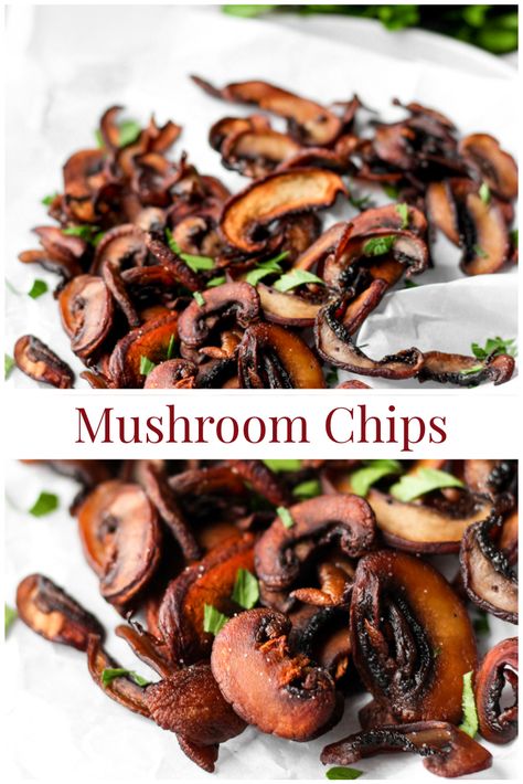 Crispy Mushrooms Recipe, Easy Vegan Snack, Mushroom Chips, Vegetarian Mushroom Recipes, Crispy Mushrooms, Easy Winter Recipes, Baked Mushrooms, 2023 Recipes, Mushroom Salad