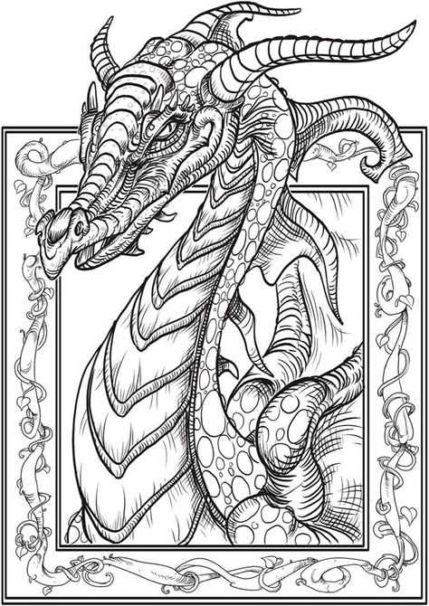 http://www.doverpublications.com/zb/samples/812693/sample7a.html Dover Coloring Pages, Fargelegging For Barn, Dragon Coloring, A Coloring Page, Adult Colouring Printables, Dragon Coloring Page, Dragon City, Free Adult Coloring Pages, Mandalas Drawing