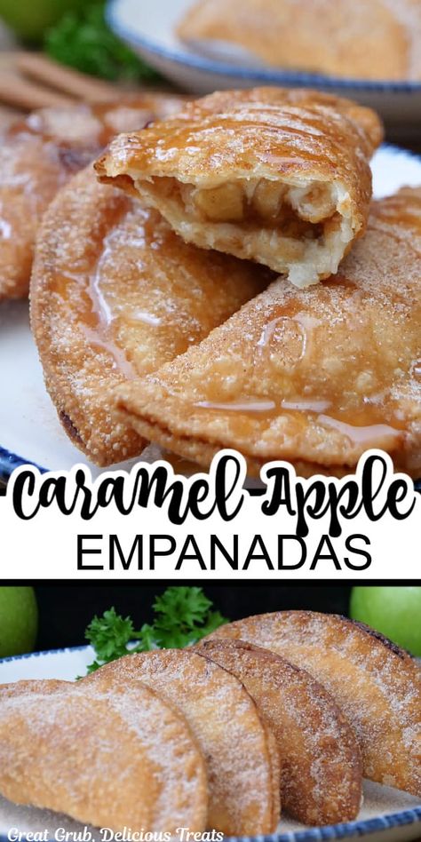 Caramel Apple Empanadas, Food For Guests, Dessert Empanadas Recipe, Sweet Empanadas Recipe, Apple Empanadas, Easy Empanadas Recipe, Fall Party Food, Hand Pie Recipes, Hand Pie