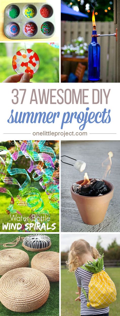 37 Awesome DIY Summer Projects | Fun Summer Craft Ideas Summer Craft Ideas, Fun Summer Crafts, Summer Diy Projects, Diy Summer Crafts, Summer Craft, Diy Crafts For Adults, Diy Bricolage, Diy Summer, Decoration Originale