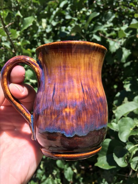 Amaco, 1 heavy coat of oatmeal over 3x iron luster fired to cone 5 1/2 Iron Lustre Glaze, High Fire Glaze, Glaze Ideas, Amaco Glazes, Ceramic Glaze Recipes, Advanced Ceramics, Clay Mugs, Heavy Coat, Pottery Glazes