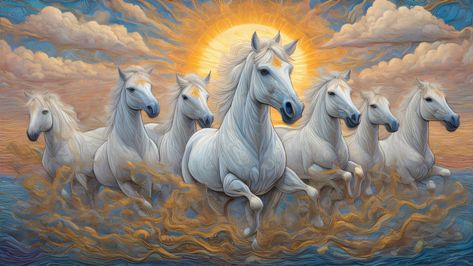 Seven, 7, white horses, running horses, horses, landscape, painting, sun, water, trees, clouds, buy, sell, sky, god Seven White Horses Running Painting, 7 Horses Running Painting Vastu Hd Wallpaper, 7 Horses Running Drawing, 7 Horse Running Wallpaper, 7horses Painting, Seven Horses Wallpaper Hd, Seven White Horses Running, Seven Running Horses Painting, 7 Horses Running Painting Full Hd