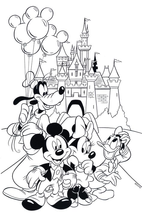 #Free Disney Coloring Page! #Printable Pintar Disney, Free Disney Coloring Pages, Mickey Coloring Pages, Disney Coloring Sheets, Minnie Mouse Coloring Pages, Castle Coloring Page, Disney Princess Colors, Mickey Mouse Coloring Pages, Disney Princess Coloring Pages