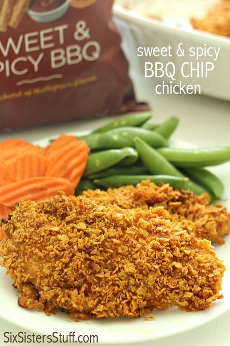 Bbq Chip Chicken, Spicy Bbq Chicken, Chip Chicken, Ritz Chicken, Honey Mustard Recipes, Bbq Chips, Bbq Chicken Breast, Delicious Chicken Breast Recipes, Chicken Breast Recipes Baked