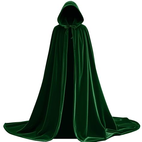 PRICES MAY VARY. 【Velvet Cape】Velvet Cloak with hood soft comfortable made to last no itchy fabrics. The Vampire Cloak is light and airy with unrestricted movement. 【Size】S Size(Length 120cm/47.2inch) fit for height 4'6"-5'2"; M Size(Length 140cm/55.1inch) fit for height 5'2"-5'8"; L Size(Length 160cm/63inch) fit for height above 5'8"※Length from shoulder to hem※ 【Cloak with Hood】Velvet wizard cape with hood, make you more mysterious in cosplay costume, black, red, purple, green 4 classic colors Green Witch Costume, Fantasy Cloak, Wizard Cape, Vampire Cloak, Green Cloak, Cloak With Hood, Velvet Cloak, Wizard Robes, Soiree Outfit