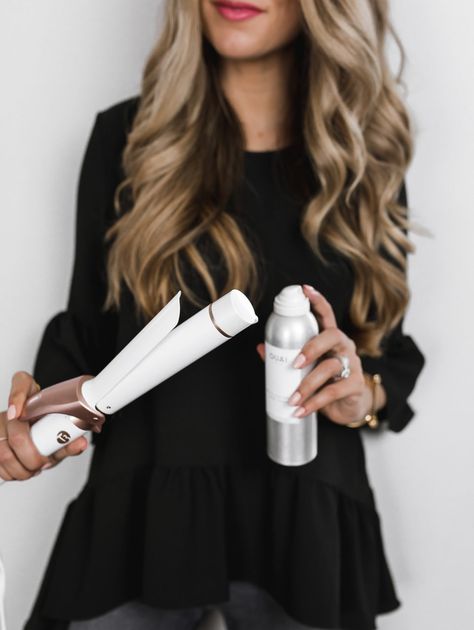 How I Get My Everyday Loose Curls | The Teacher Diva: a Dallas Fashion Blog featuring Beauty & Lifestyle Best Curling Iron For Waves Long Hair, How To Make Big Curls For Medium Hair, Long Hair Curling Iron, Curling Iron Waves Long Hair, Curling Iron Hairstyles Long Hair, T3 Curling Iron Tutorials, Big Curls With Curling Iron, Long Hair Blowout Hairstyles Loose Waves, Curling Thick Hair With Curling Iron