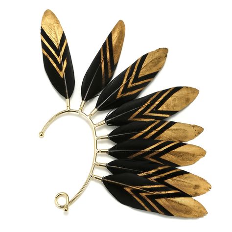 Faster shipping. Better service Feather Ear Cuff, Bird Costume, Retro Bohemian, Feather Decor, Festival Accessories, Gold Ear Cuff, Colorful Feathers, Styl Boho, Styl Retro