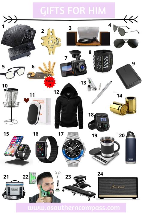 Let's face it, the men in our lives are some of the hardest to shop for. Check out my Gift Guide with 24 unique, thoughtful, useful and practical Christmas gift ideas for men. These gifts range from under $10 to $400. Most are gifts for men from Amazon so they're easy to get quickly and have great reviews. There are gifts for boyfriends, husbands, dad or the father in law. Gifts for guys who hunt, DIY, fix cars, enjoy the outdoors, high-tech gadgets and more. Gifts For Country Man, Men Birthday Present Ideas, Gift Ideas For Him, Men’s Gifts, Useful Gifts For Men, Practical Gifts For Men, Christmas Gift Ideas For Men, Cool Gifts For Men, Practical Christmas Gift