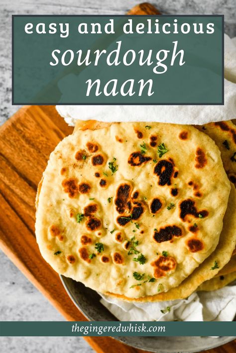 Sourdough Naan Recipe, Sourdough Naan, Recipe Bread, Recipes With Naan Bread, Sourdough Recipe, Sourdough Starter Discard Recipe, Rogan Josh, Naan Recipe, Sourdough Starter Recipe