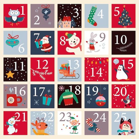 Homemade Advent Calendars, Printable Advent Calendar, Poster Christmas, Christmas December, Xmas Elf, Holiday Countdown, Advent Calenders, Vector Christmas, Christmas Calendar