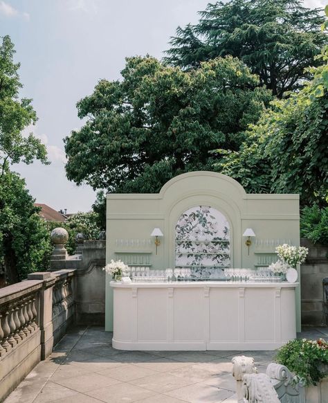 The Priscilla Bar⁠ and a yet-to-be-named (but coming soon to our website) backdrop =)⁠ ⁠ planning: @laurynprattes⁠ photos: @vickigrafton⁠ venue: @meridianhouse⁠ catering: @occasionscaterers⁠ florals: @floralandbloom⁠ Backdrop With Shelves, Farm Backdrop, Wedding Drink Bar, Bar Wedding Reception, Modern Gazebo, Dream Wedding Reception, Beverage Bar, Event Bar, Bar Inspiration