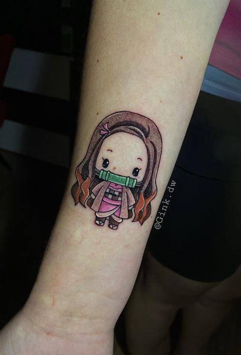 Small Nezuko Tattoo, Nezuko Tattoo Ideas, Chibi Tattoo, W Tattoo, Kawaii Tattoo, Art Cute, June 30, Cute Chibi, Tattoo On