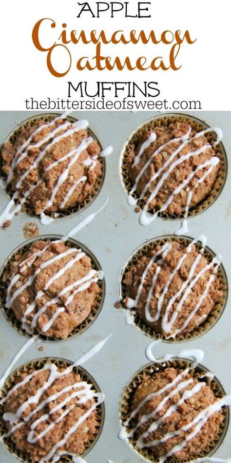 Breakfast Oatmeal Muffins, Apple Cinnamon Oatmeal Muffins, Cinnamon Oatmeal Muffins, Muffins Cinnamon, Apple Muffin Recipes, Muffins Breakfast, Apple Cinnamon Oatmeal, Breakfast Oatmeal, Apple Cinnamon Muffins