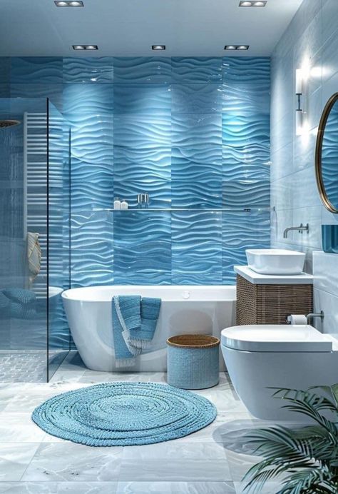 Modern Bathroom Designs, Cottage Bathroom Ideas, Cottage Bathroom, Bathroom Remodel Shower, Chic Bathrooms, Bathroom Inspiration Decor, Bathroom Design Luxury, Blue Bathroom, Bathroom Designs