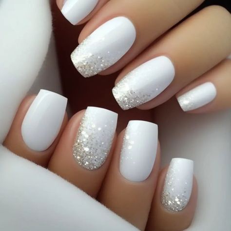 White - NailKicks January Nails, Smink Inspiration, Makijaż Smokey Eye, Bride Nails, Nails French, Nagel Inspo, French Wedding, Dipped Nails, Bridal Nails